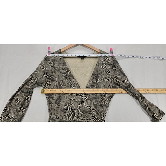 VTG Express Womens Wrap Dress Modal Knit 90s Y2K Fairy Grunge Animal Print Small - Picture 11 of 13